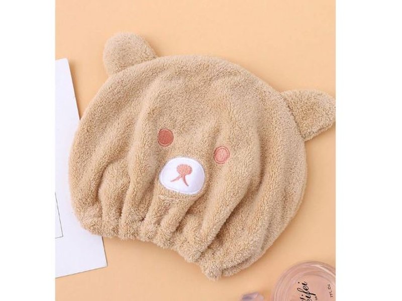 Bonnet Séchage Cheveux - Enfant en Molleton de Corail