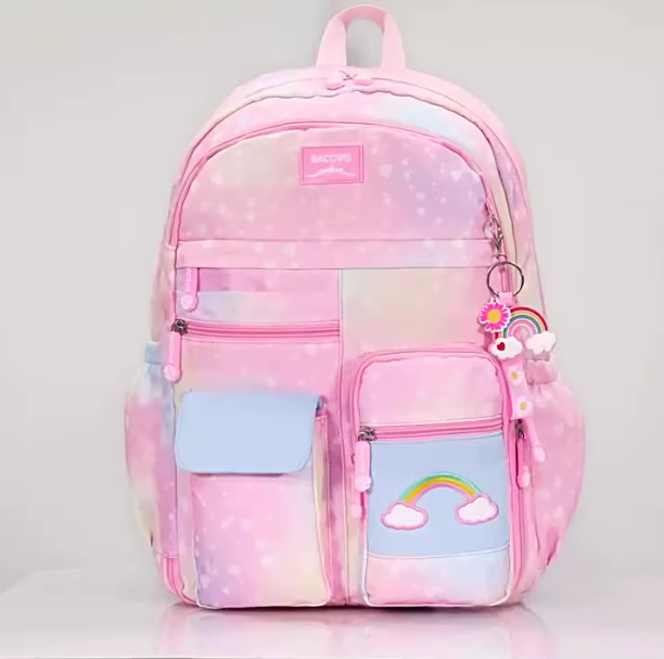 Sac à Dos Kawaii Étoilé Arc-en-Ciel – Cartable Primaire avec Sac à Stylos et Compartiment Switch Dakar Dialy
