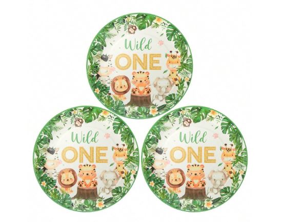 Set vaisselle jetable – Thème jungle, assiettes 7/9 pouces Dialy - Dakar