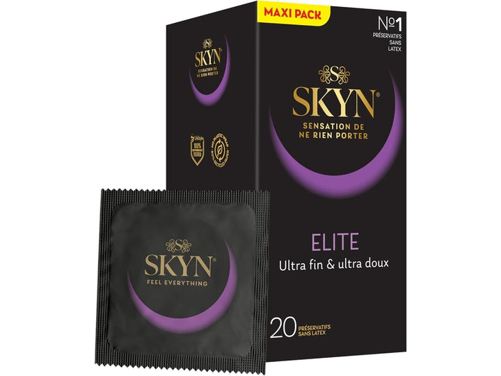 Skyn Elite - Préservatifs sans latex ultra-fins, taille 53mm, lot de 20. Disponible sur Dialy.sn à Dakar