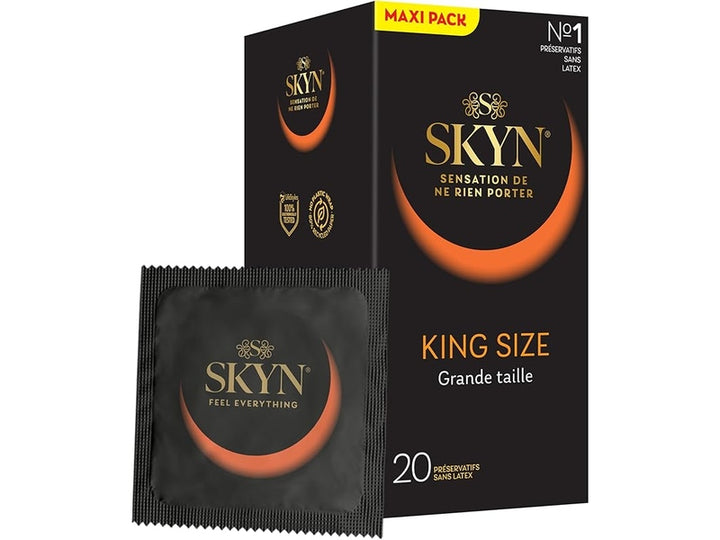 Skyn King - Préservatifs extra-larges sans latex, taille 56mm, lot de 20. Disponible sur Dialy.sn à Dakar