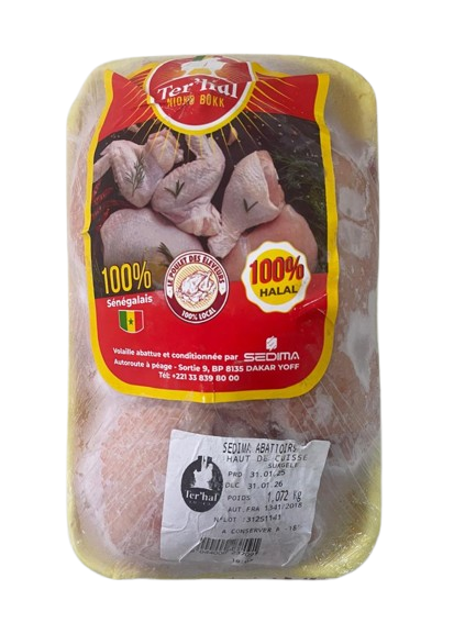 Cuisses de poulet surgelées TERHAL, disponible à Dakar en 60 min sur Dialy.