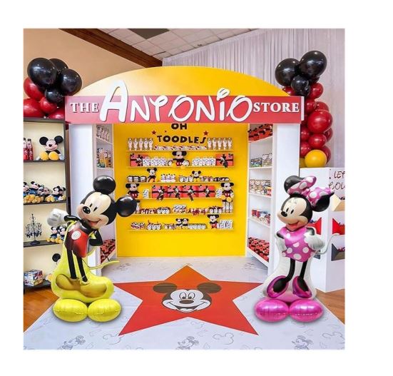 Grand support et ballon en aluminium décoratif de dessin animé pour fête( Mickey)