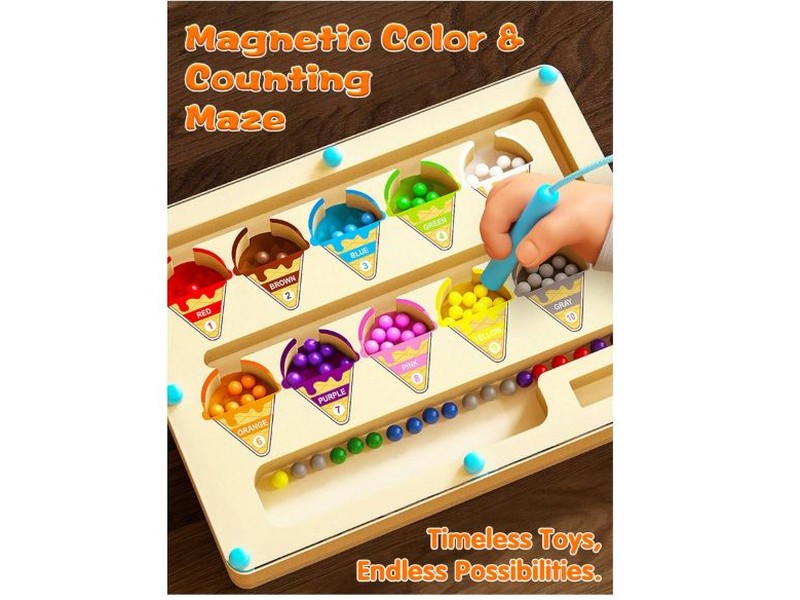 Labyrinthe Magnétique Couleurs & Chiffres – Jouet Éducatif