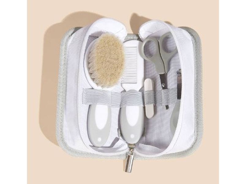 Ensemble de soins pour bébé avec sac fourre-tout gris