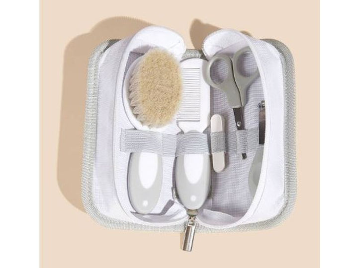 Ensemble de soins pour bébé avec sac fourre-tout gris
