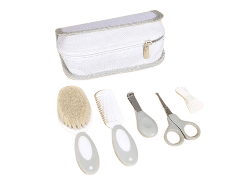 Ensemble de soins pour bébé avec sac fourre-tout gris
