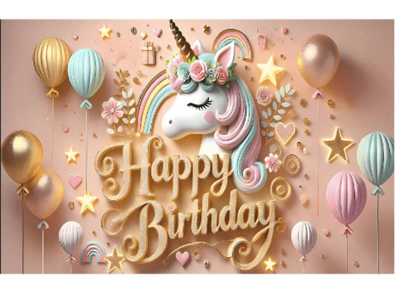 Toile de fond anniversaire – Thème licorne Dialy - Dakar
