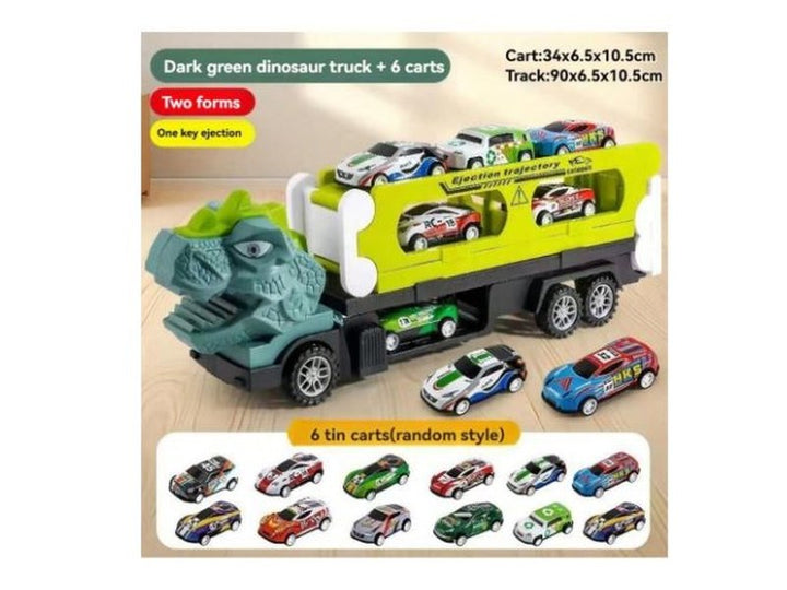 Dinosaure Transporteur avec Voiturettes – Jouet 2 en 1 Enfant