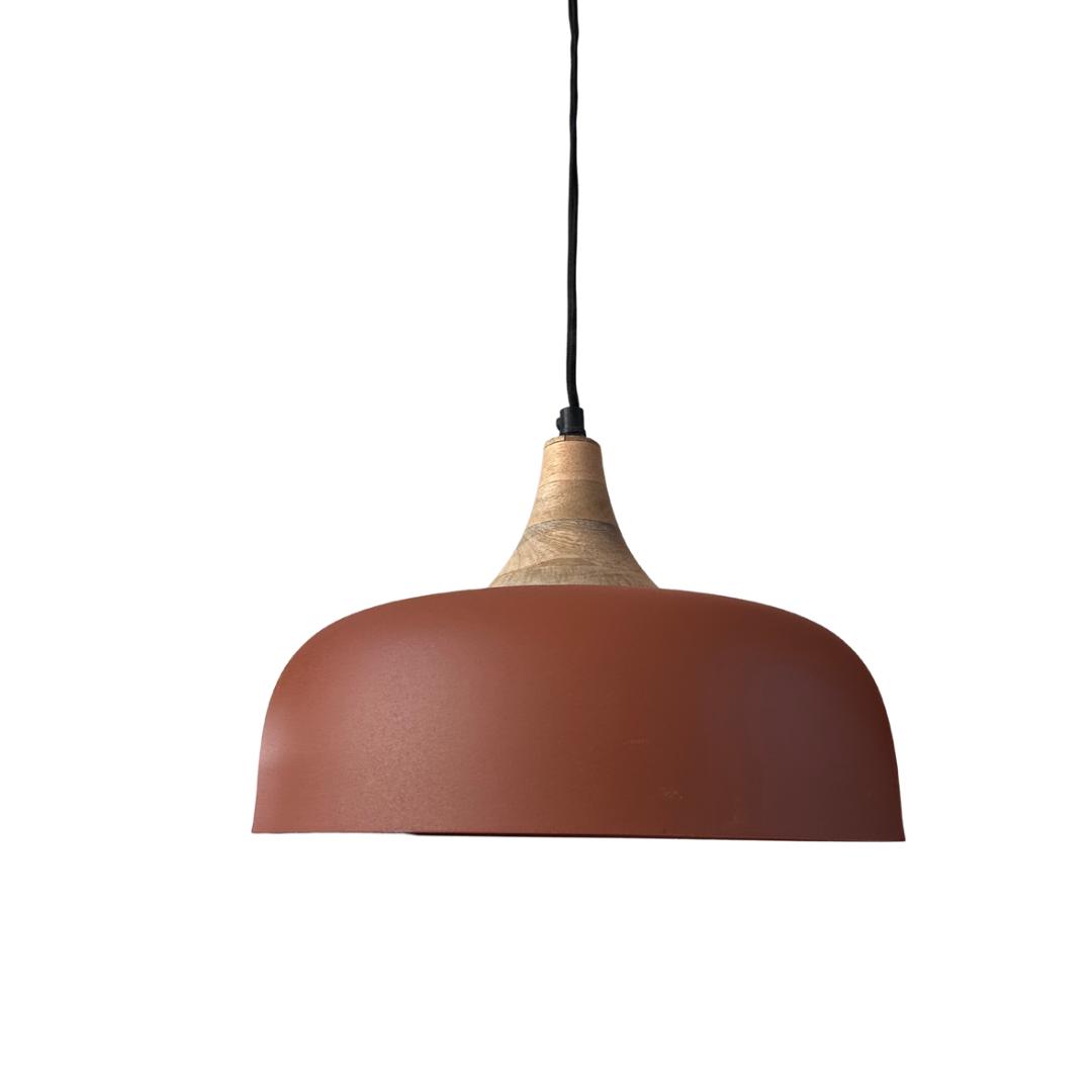 Lustre simple en bois et métal
