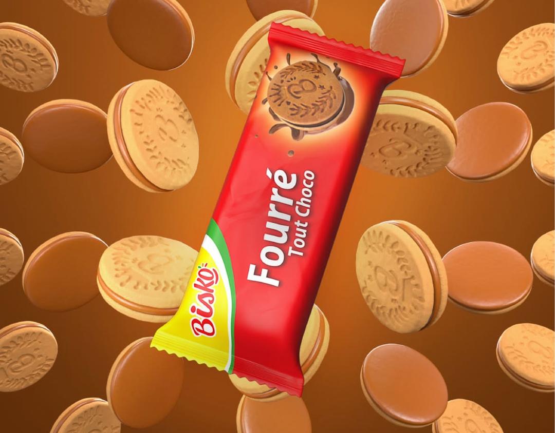 BISKO - Biscuits fourrés saveurs chocolat & vanille - 44g