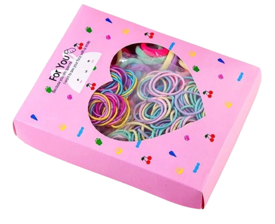 100 pièces d'élastiques colorés pour cheveux de filles, mini chouchous, accessoires de cheveux pour enfants