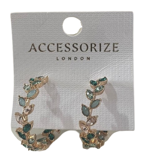 Boucle d'oreille en cercle motif feuilles