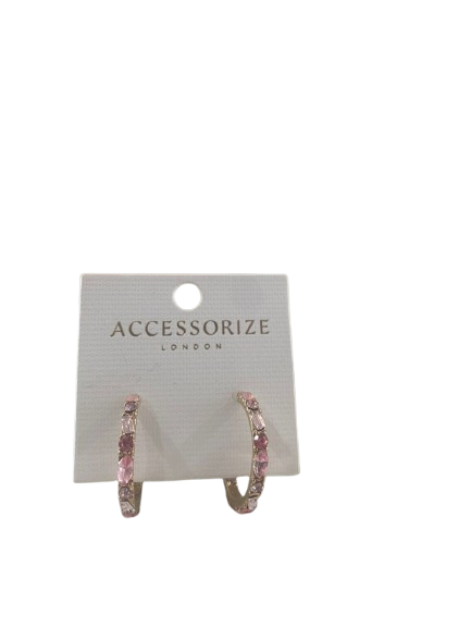 Boucle d'oreille en cercle motif PIERRE rose