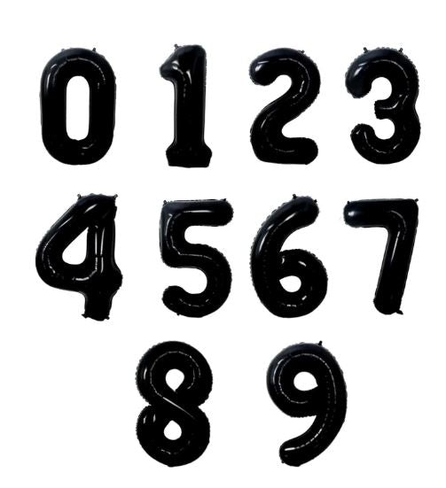 Ballon noir avec numéro pour fête , un chiffre