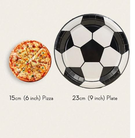 Assiettes en carton football – 24 pièces (7 pouces)