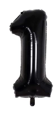 Ballon noir avec numéro pour fête , un chiffre