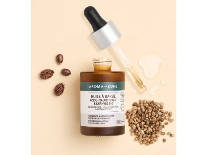 AromaZone - Huile à barbe Acide hyaluronique & Chanvre BIO - 50 ml