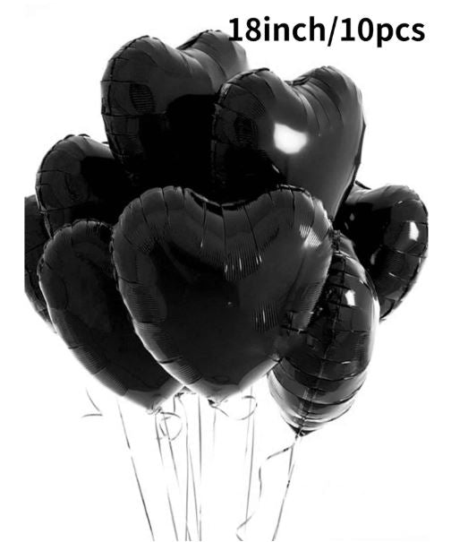Lot de 10 Ballons en Feuille d'Alu Forme Cœur - 18 pouces