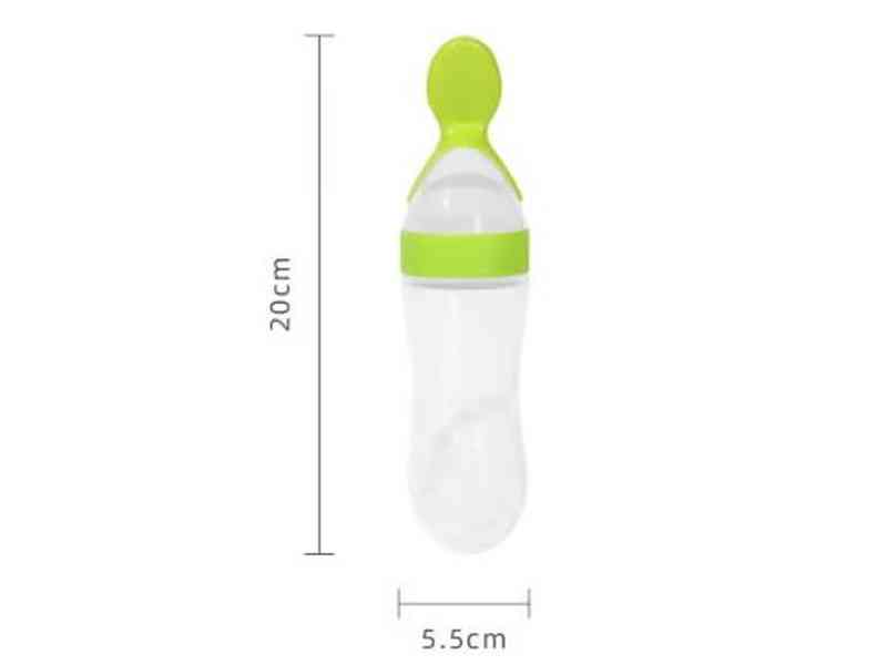 Biberon-Cuillère en Silicone pour Bébé – Spécial Alimentation Semi-Liquide (Riz, Céréales)