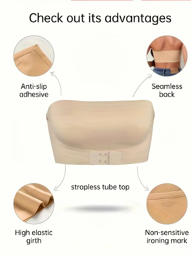 Soutien-gorge sans bretelles pour femme sans couture,  ajustement élégant et confortable, taille S noir
