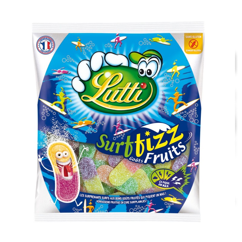 LUTTI - Bonbons Surffizz Goût Fruits Sans Gluten - 200G Dialy - Dakar