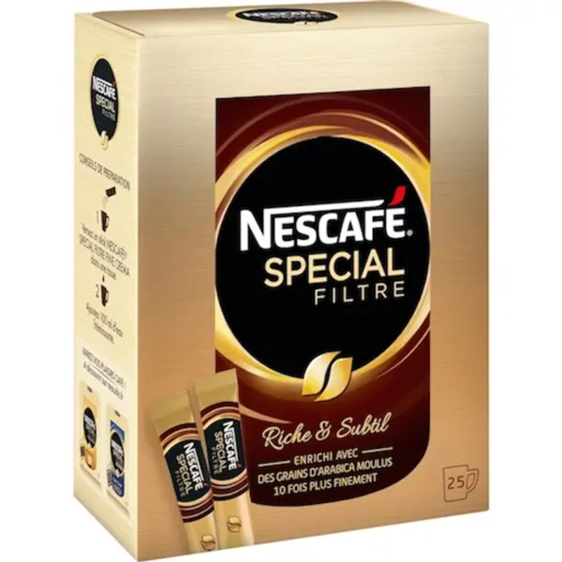 NESCAFE - Lot de 25 sticks de café spécial filtre - 50g Dakar Dialy