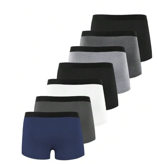 Lot de 7 Boxers Homme – Bordures en Blocs de Couleur, Style Décontracté