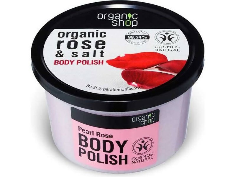 ORGANIC SHOP - Firming body polish rose & salt, Gommage du Corps Rose Bio et Sel Naturel, 250ml