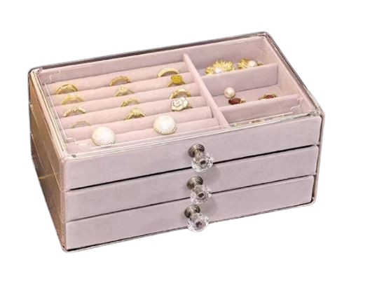 Boîte à Bijoux avec 3 Compartiments – Multiples coloris