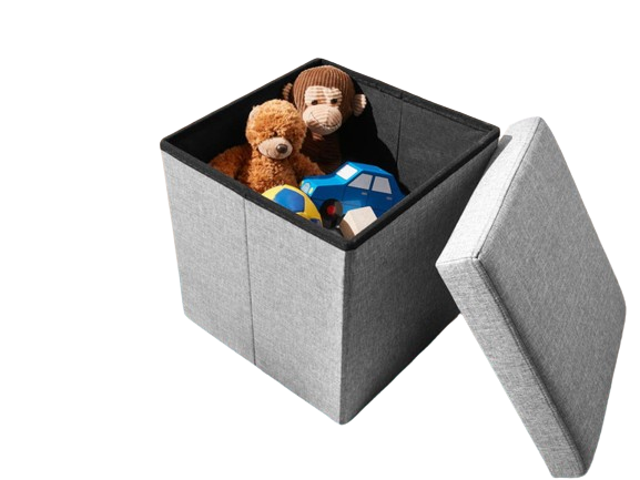 LIVARNO - Pouf coffre petit modèle avec espace de rangement