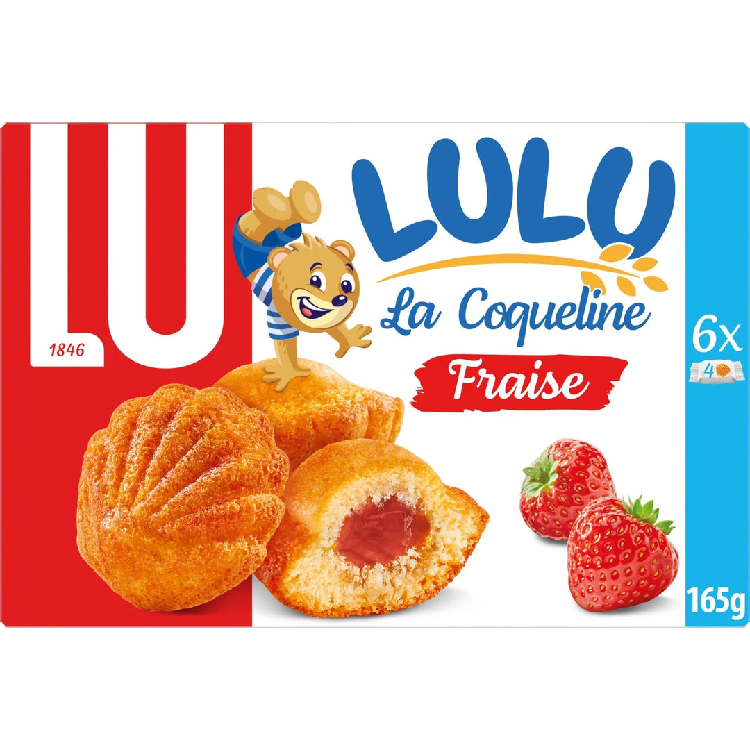 LU-Gâteaux fourrés à la fraise La Coqueline Lulu LU La boîte de 6 sachets - 165 g