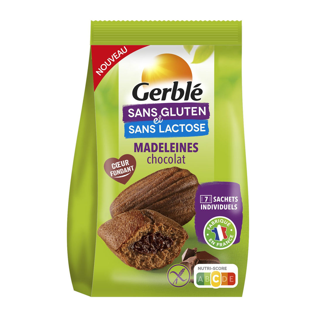 GERBLE- Madeleines Chocolat sans Gluten et sans Lactose 200G