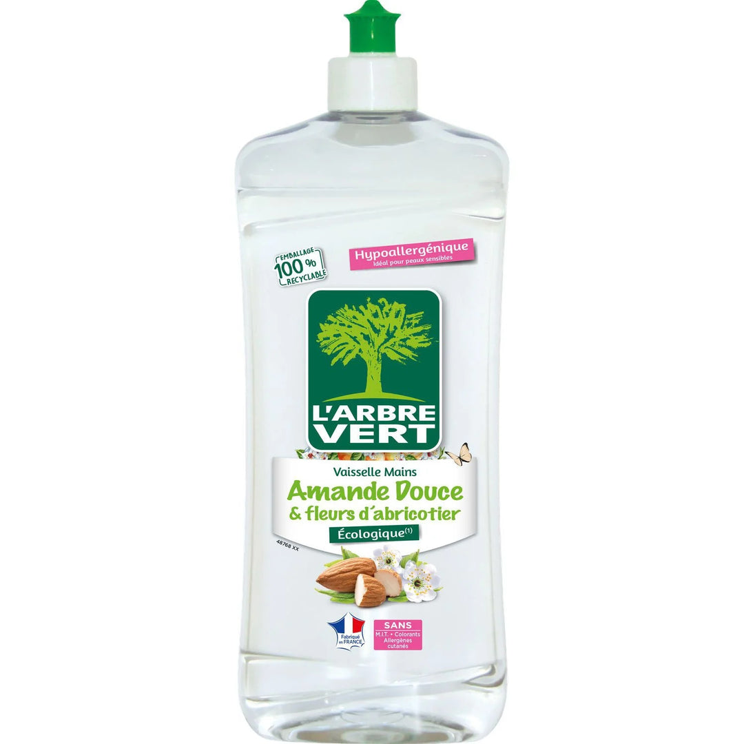 L'Arbre Vert - Liquide Vaisselle à l'Amande Douce 750ml - Nettoyage efficace et doux