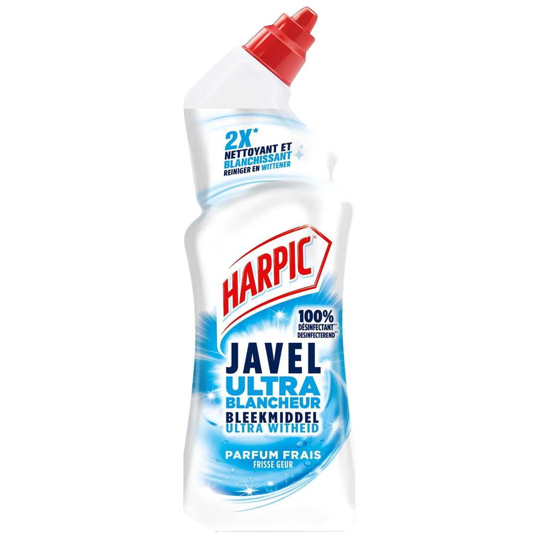 Harpic - Nettoyant WC Javel Ultra Blancheur 750ml - Hygiène parfaite et parfum frais