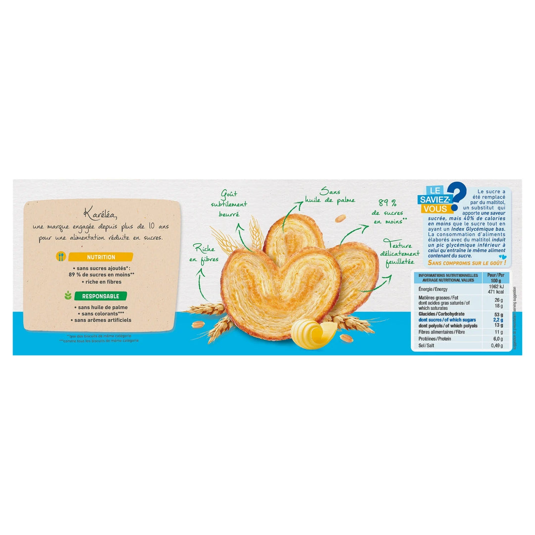 KARELEA-Biscuits Palmiers Sans Sucres Ajoutés-100G