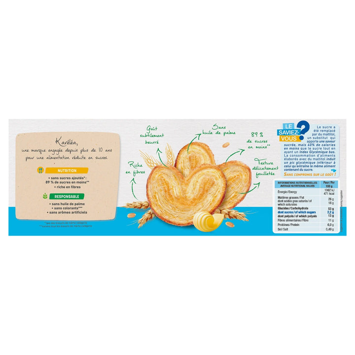 KARELEA-Biscuits Palmiers Sans Sucres Ajoutés-100G