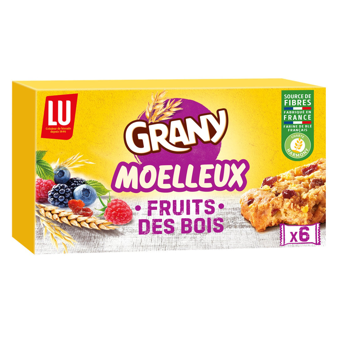 Lu 6 Barres de céréales Grany moelleux fruits des bois 188G