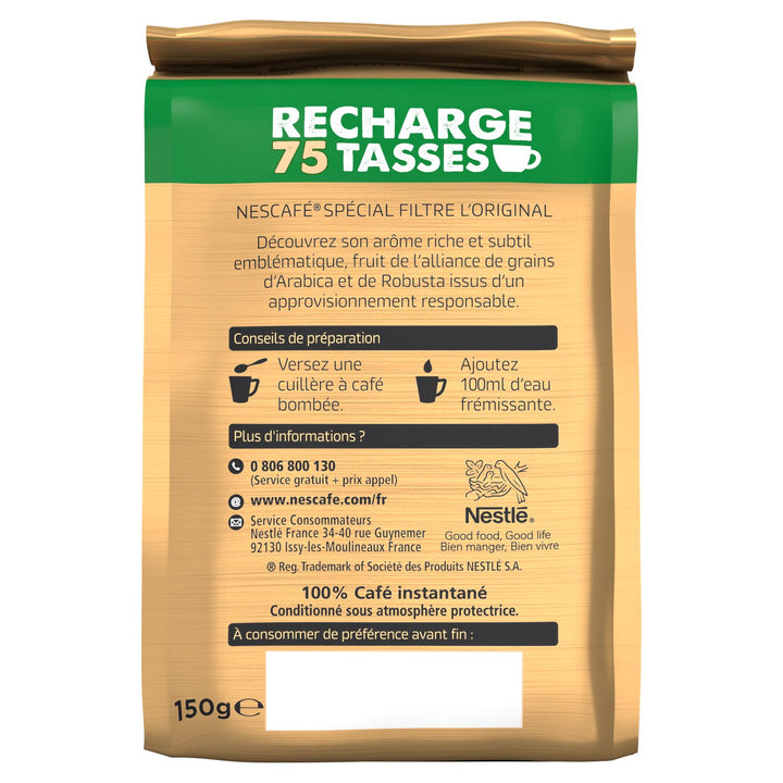 NESCAFE Spécial Filtre L'orignal (x75 Tasses)- Intensité 6 - 150G