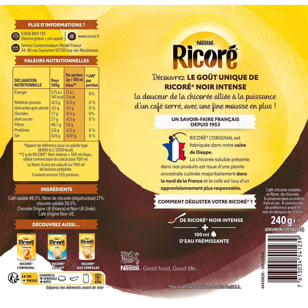 NESTLE RICORE Noir Intense Cafe & Chicoree - 240G