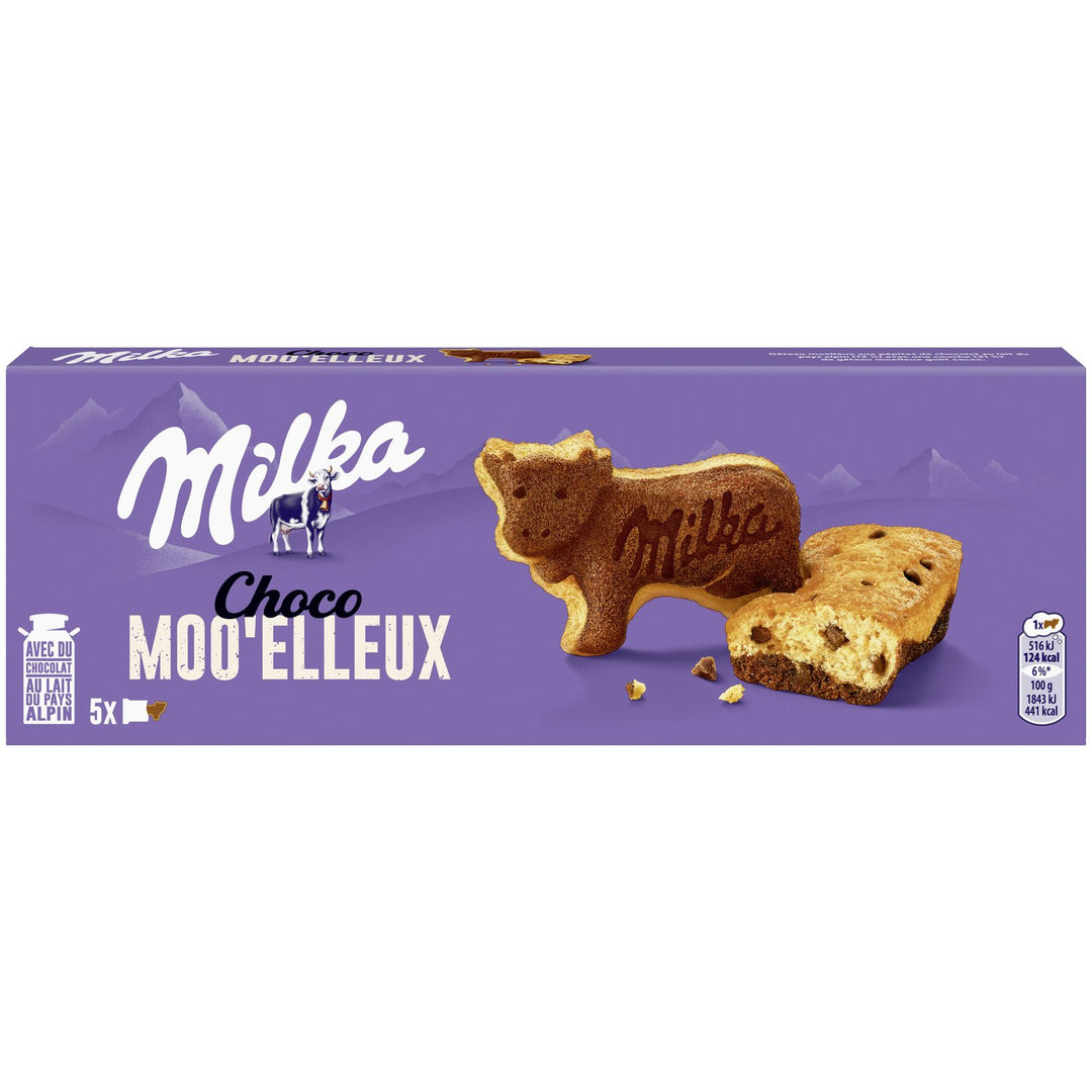 MILKA-Gâteaux aux pépites de chocolat Choco Moelleux vache La boîte de 5 sachets - 140 g