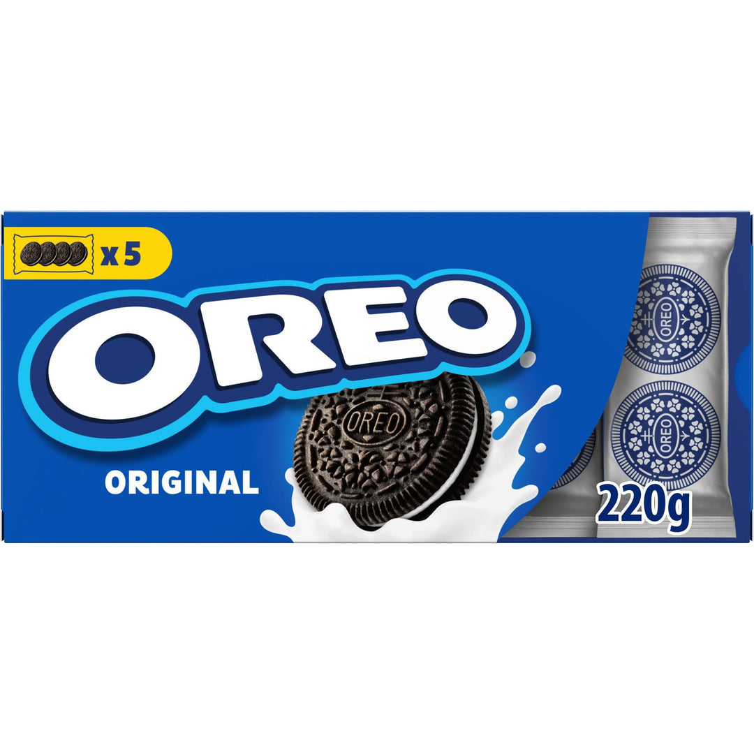OREO - Biscuit Original – Goût Chocolat & Crème Vanille , boite de 5 sachets - 220G