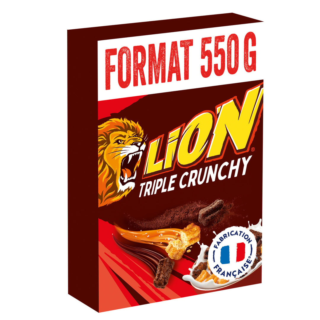 Nestlé- Céréales Lion triple crunch avec du caramel salé 550G
