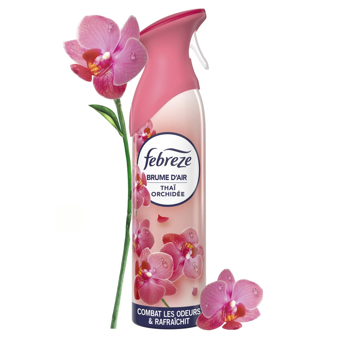 Febreze - Spray Désodorisant Thai Orchidée 185ml - Parfum exotique et fraîcheur durable