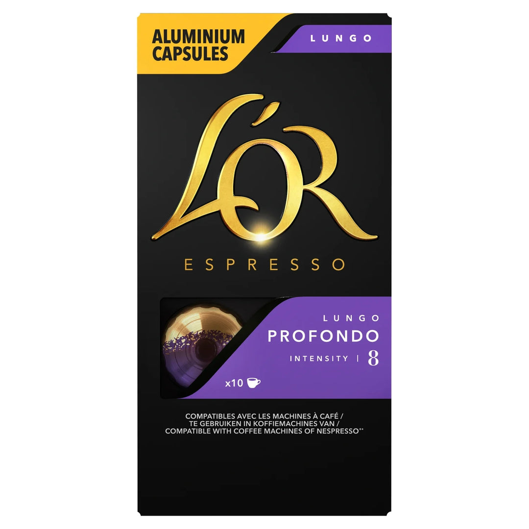 L'OR-Café Capsules Lungo Intensité 8 Compatible Nespresso intensité 8-10 capsules