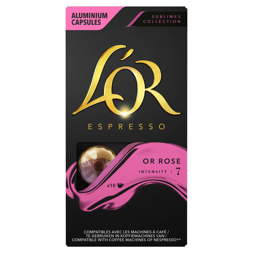 L'OR - Café Capsules Or Rose Intensité 7 Compatible Nespresso - 10 capsules - 52 g