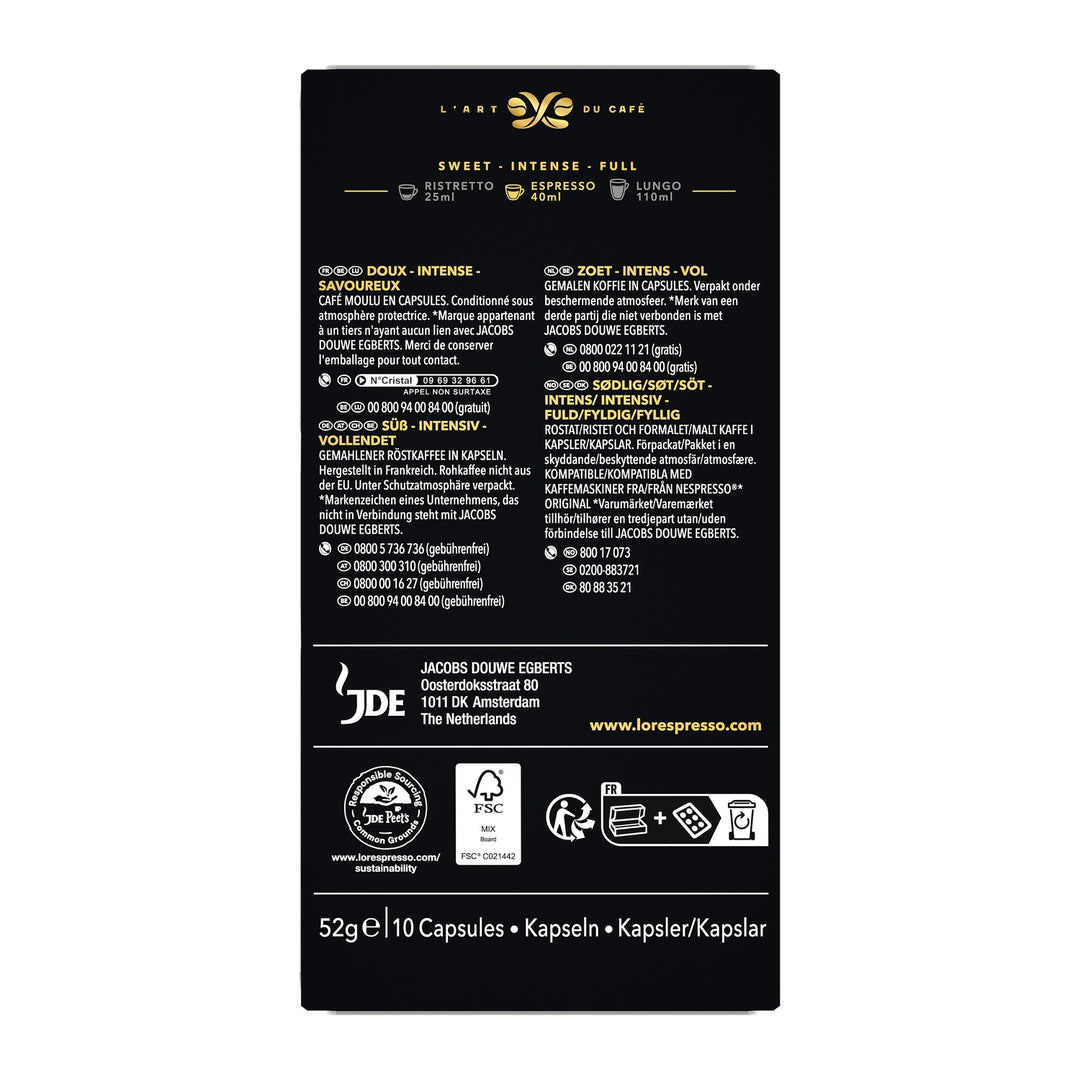 L'OR - Café Capsules Or Rose Intensité 7 Compatible Nespresso - 10 capsules - 52 g