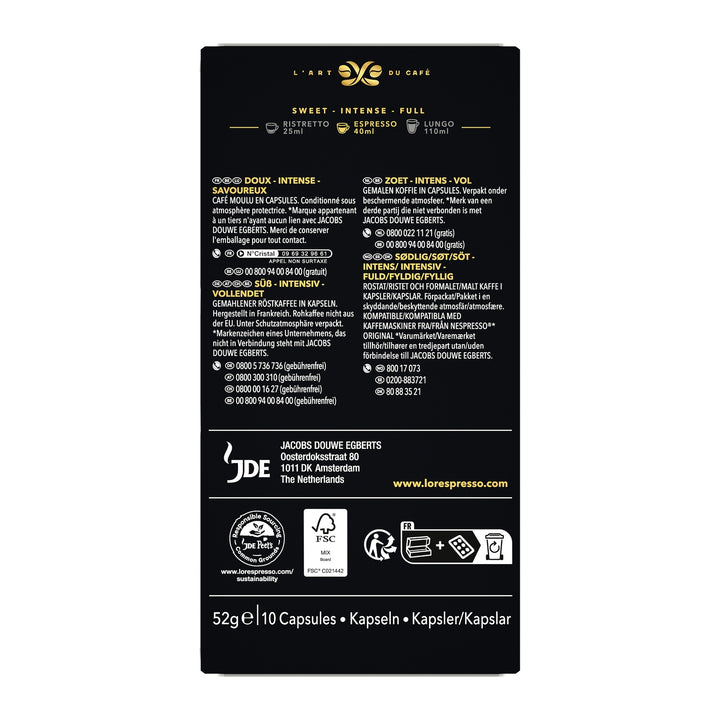 L'OR - Café Capsules Or Rose Intensité 7 Compatible Nespresso - 10 capsules - 52 g