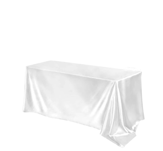 Nappe de table satin rectangulaire de couleur unie, nappe blanche 145*200 cm