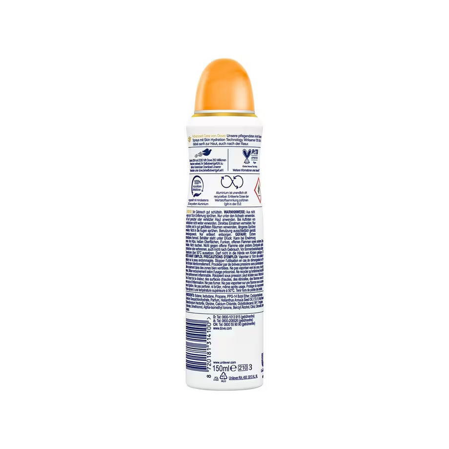 DOVE Care – Spray Anti-Transpirant Fruit de la Passion & Parfum Citronnelle – 250 ml